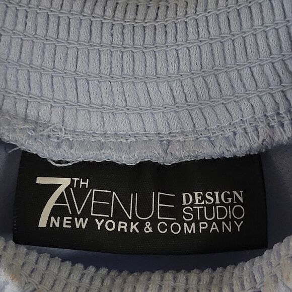 7th Avenue Top Womens L Blue Ruffle Flutter Sleeves Mock Neck Boho Cottagecore - Picture 9 of 11